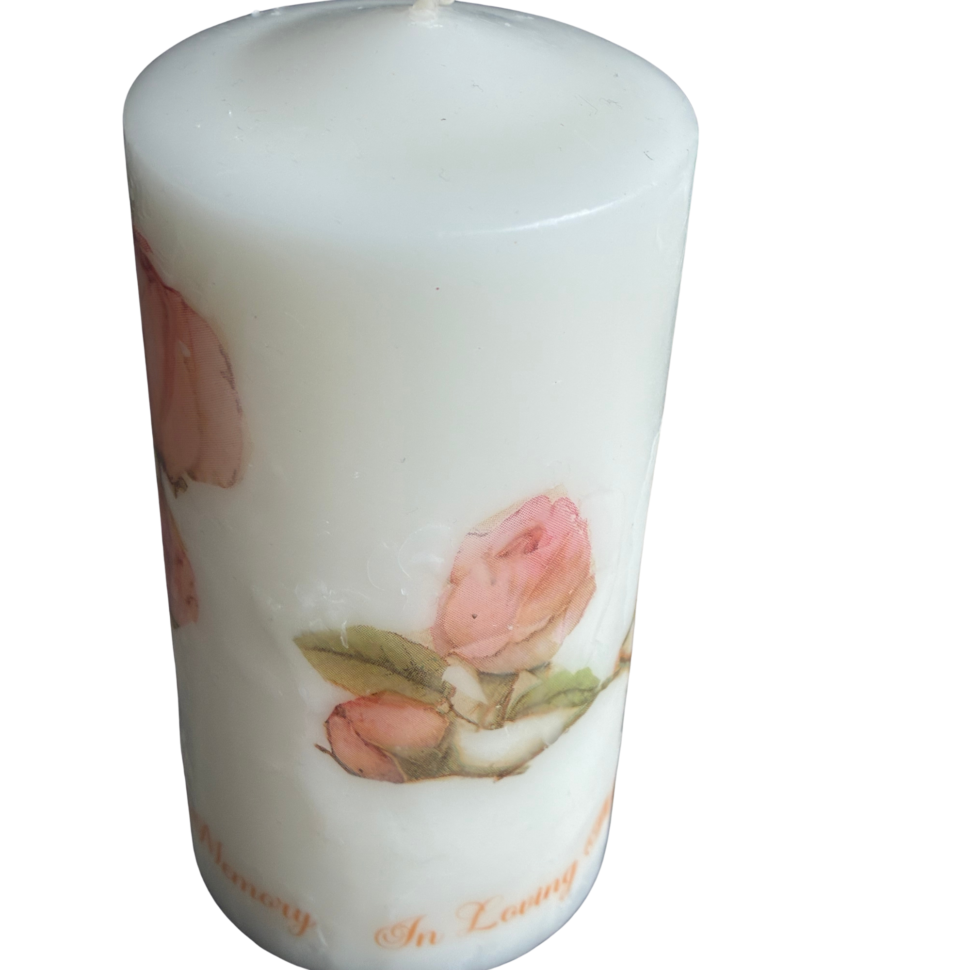 Rose Botanical Pillar Candle – Unscented